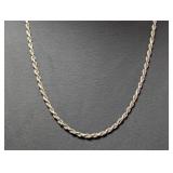 24" .925 Sterl Twisted Rope chain Necklace