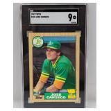 1987 Topps Jose Canseco 620 SGC 9 RC