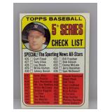 1969 Topps MICKEY MANTLE CHECKLIST UNCHECKED 412