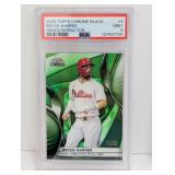2025 Harper Topps Chrome Black Green Ref /99 PSA 9
