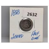 1858 90% Silv Seated Half Dime