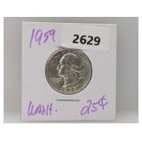 1959 90% Silv Wash Quarter