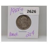1955-D 90% Silv Wash Quarter