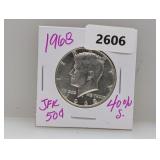 1968 40% Silv JFK Half $1 Dollar