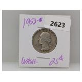 1953-S 90% Silv Wash Quarter