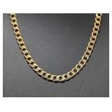 22" Verm/.925 Sterl Bold Cuban Link Chain Necklace