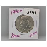 1948-D 90% Silv Franklin Half $1 Dollar