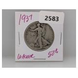 1937 90% Silv Walker Half $1 Dollar