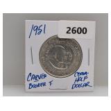 1951 90% Silv Carver/Booker T Half $1