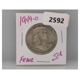 1949-D 90% Silv Franklin Half $1 Dollar