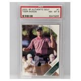 2003 SP Authentic Golf Tiger Woods 1 PSA 8