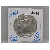 2021 1oz .999 Silver Eagle $1 Dollar