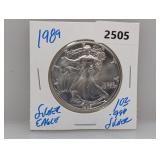 1989 1oz .999 Silver Eagle $1 Dollar
