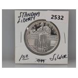 1oz .999 Silver Standing Liberty Round
