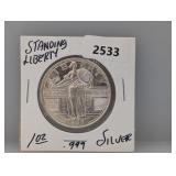 1oz .999 Silver Standing Liberty Round