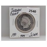1oz .999 Silver Indian Chief Round