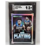 2020 NBA Hoops Edwards RC Now Playing Holo SGC 9.5