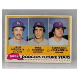 1981 Topps Perconte Scioscia Valenzuela RC Damage