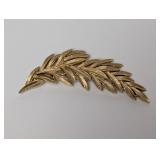 Mid Century Trifari Gold Tone Leaf Brooch