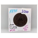 1894 St Louis MO King Solomon One Penny