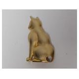 Vtg Gold Tone Cat Silhouette Brooch