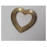 Vintage Textured Heart Brooch
