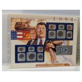1992 US Mint Set & Postal Comm Page
