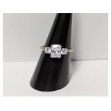 .925 Sterl Stauer Three Stone Ring Sz 8