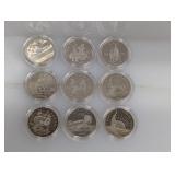 (9) Comm Half $1 Dollars