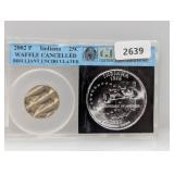 GCS 2002-P BU IN Waffle Canceled Quarter