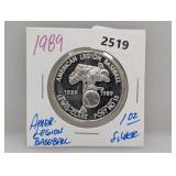 1989 1oz .999 Silv Amer Legion BB Round