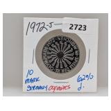 1972-J 62% Silv Olympics Germany 10 Mark