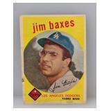 1959 Topps Baseball HN Jim Baxes Dodgers Stains