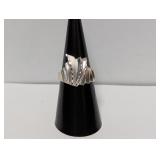 .925 Sterl Abstract Sculptural Ring Sz 7