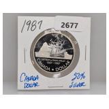 1987 50% Silv Canada $1 Dollar