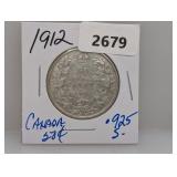 1912 .925 Silv Canada $1 Dollar