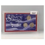 Silver Mercury Dime Mint Mark Collection