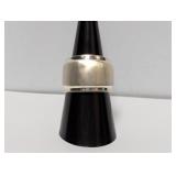.925 Sterl Modern Asymmetric Brushed Band Sz 8