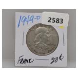 1949-D 90% Silv Franklin Half $1