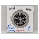 1994 .925 Silv Olympics Norway 50 Kroner