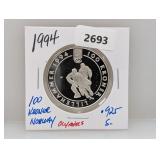 1994 .925 Silv Olympics Norway 100 Kroner