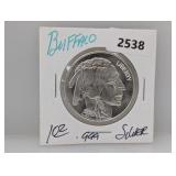 1oz .999 Silv Buffalo Round