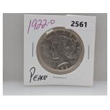 1922-D 90% Silv Peace $1 Dollar