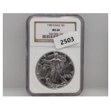 NGC 1989 MS69 1oz .999 Silv Eagle $1