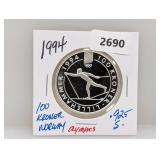 1994 .925 Silv Olympics Norway 100 Kroner