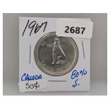 1967 80% Silv Canada Half $1 Dollar