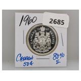 1960 80% Silv Canada Half $1 Dollar