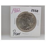 1922 90% Silv Peace $1 Dollar