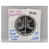 1oz .999 Silv 2nd Amendment Round