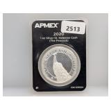APMEX 2020 1oz .999 Silv Peacock